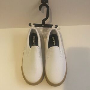 Old Navy boys white slip on sneakers